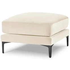 Online Mazzini Sofas Pouf Velours Venus beige clair - 65x65x47 cm