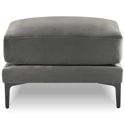 Mazzini Sofas Pouf Velours Venus gris - 65x65x47 cm