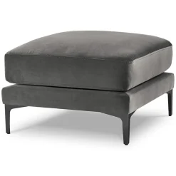 Mazzini Sofas Pouf Velours Venus gris - 65x65x47 cm