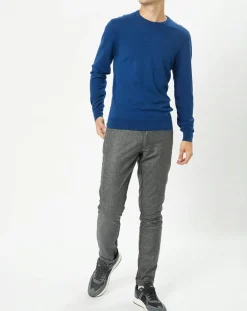 Sale Hackett London Pull 100% Bambou ras du cou bleu