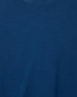 Sale Hackett London Pull 100% Bambou ras du cou bleu