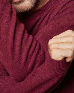 New Oscar et Louise Pull 100% Cachemire 4 fils Harry col rond bordeaux