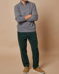 Online Oscar et Louise Pull 100% Cachemire 4 fils John col camionneur gris anthracite/marine