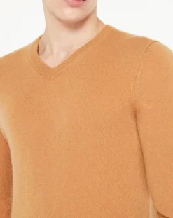 Online Galeries Lafayette Pull 100% Cachemire Avy col V beige