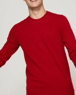 Best Galeries Lafayette Pull 100% Cachemire Bachsweat col rond rouge