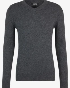 Best Galeries Lafayette Pull 100% Cachemire Bachve col V gris foncé