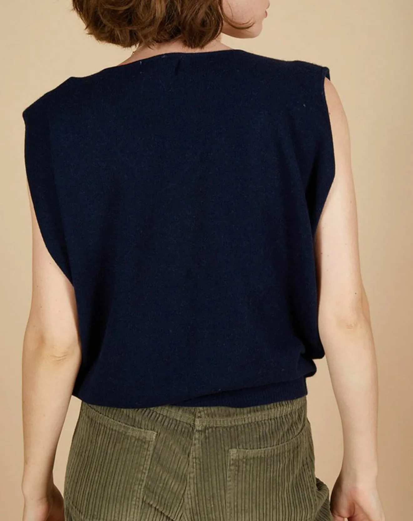 Online Cashmere Tribu Pull 100% Cachemire Bella épaulettes nuit