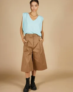 Femme Cashmere Tribu Pull 100% Cachemire Bella épaulettes bleu océan