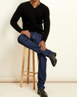 Uverny Pull 100% Cachemire col V Dublin noir