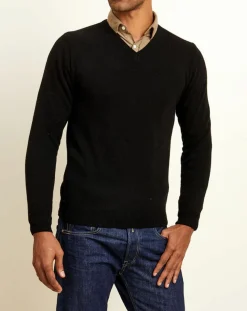 Uverny Pull 100% Cachemire col V Dublin noir