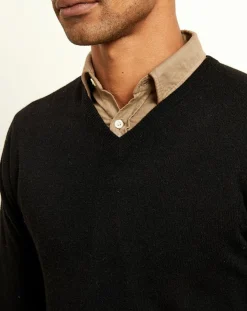 Uverny Pull 100% Cachemire col V Dublin noir