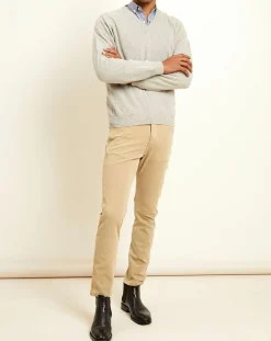 Best Uverny Pull 100% Cachemire col V gris clair