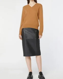 Femme Galeries Lafayette Pull 100% Cachemire Col V Zocon camel