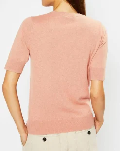 Femme Galeries Lafayette Pull 100% Cachemire Difi col rond rose