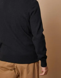 Homme Oscar et Louise Pull 100% Cachemire Jules col camionneur noir