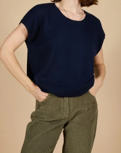 Best Cashmere Tribu Pull 100% Cachemire Laurène manches courtes nuit