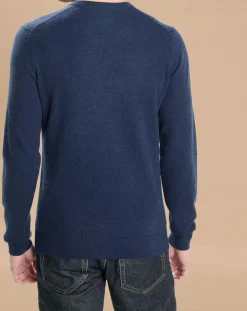 Hot Oscar et Louise Pull 100% Cachemire Lucas col rond bleu marine