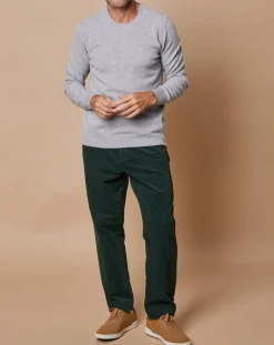 Sale Oscar et Louise Pull 100% Cachemire Lucas col rond gris clair