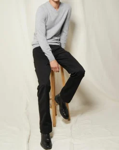 Online Oscar et Louise Pull 100% Cachemire Lucien col V gris clair