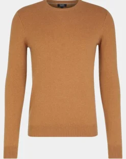 Homme Galeries Lafayette Pull 100% Cachemire Machron col rond camel
