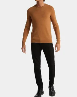 Homme Galeries Lafayette Pull 100% Cachemire Machron col rond camel