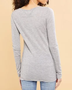 Femme Acquaverde Pull 100% Cachemire Maw heather grey