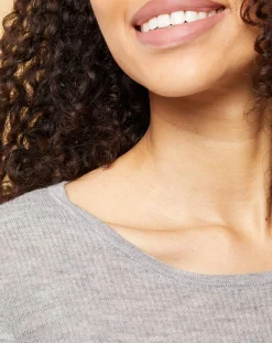 Femme Acquaverde Pull 100% Cachemire Maw heather grey