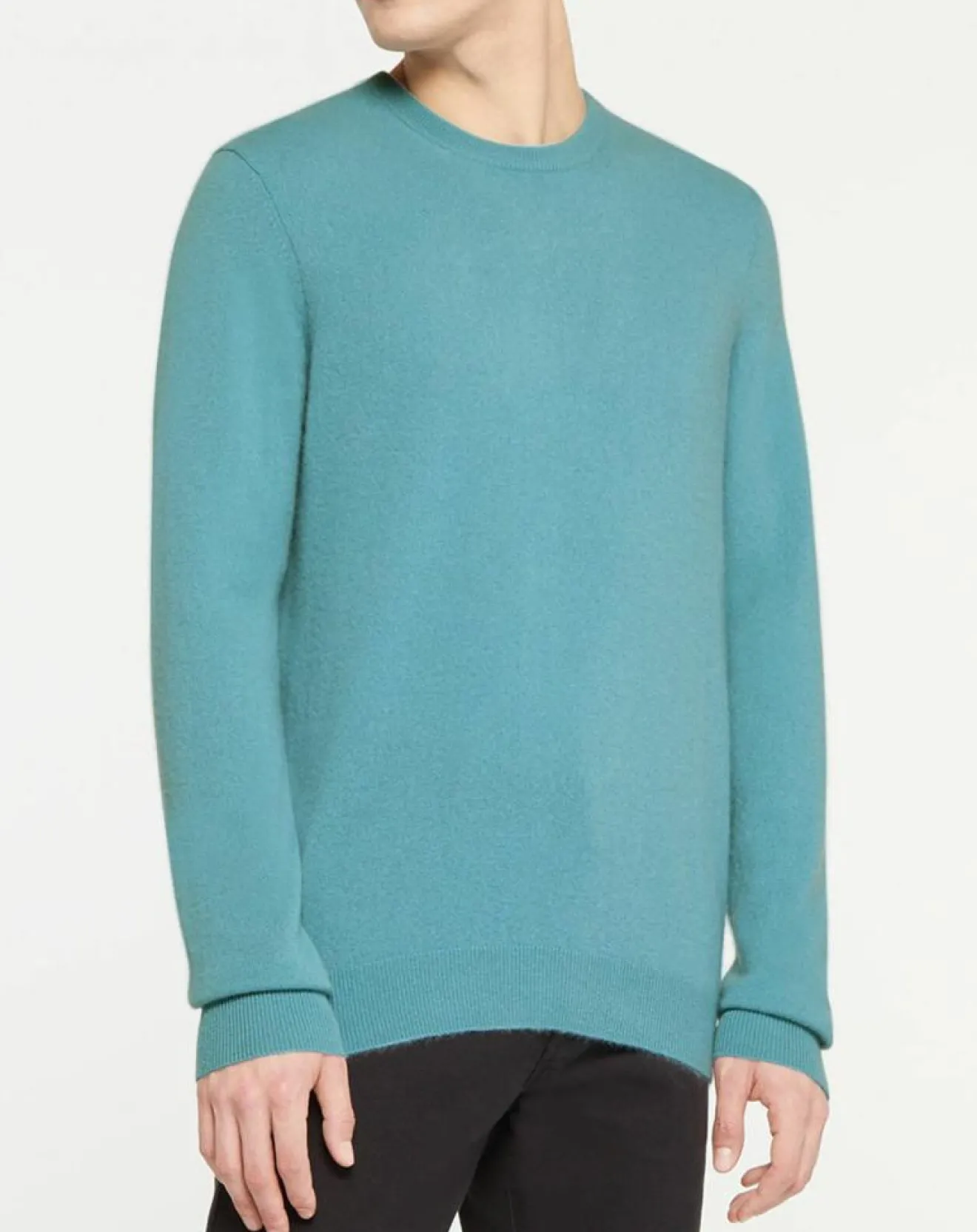 Outlet Galeries Lafayette Pull 100% Cachemire Nachron col ras du cou bleu