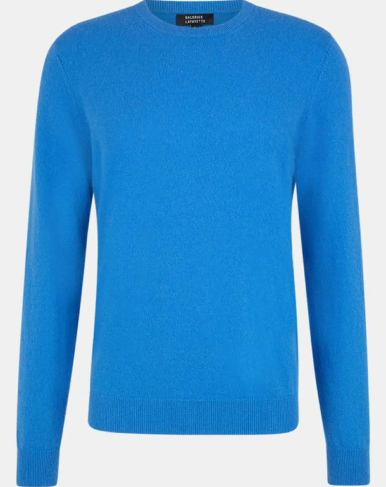 Best Galeries Lafayette Pull 100% Cachemire Nachron col rond bleu
