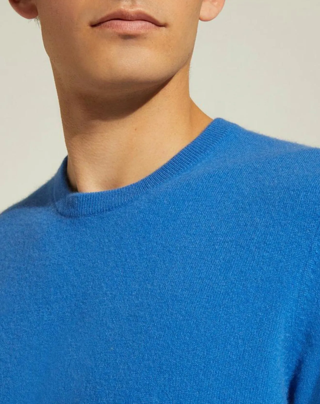 Best Galeries Lafayette Pull 100% Cachemire Nachron col rond bleu