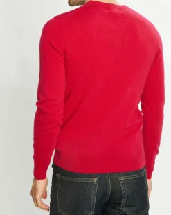 Homme Galeries Lafayette Pull 100% Cachemire Nachron col ras du cou rose foncé