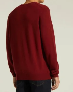 Best Galeries Lafayette Pull 100% Cachemire Nachve col V bordeaux