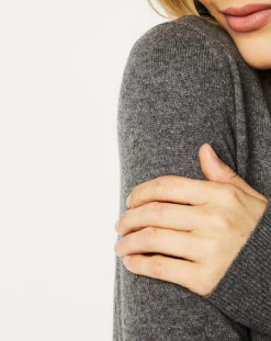 Best Galeries Lafayette Pull 100% Cachemire Nocon col V gris foncé