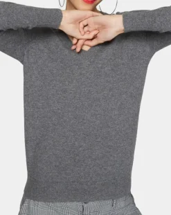 Best Galeries Lafayette Pull 100% Cachemire Nocon col V gris foncé