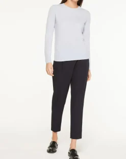 Galeries Lafayette Pull 100% Cachemire Yabri col rond bleu clair