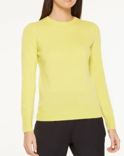 Femme Galeries Lafayette Pull 100% Cachemire Yabri col rond jaune