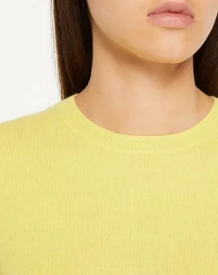 Femme Galeries Lafayette Pull 100% Cachemire Yabri col rond jaune