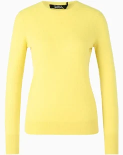 Femme Galeries Lafayette Pull 100% Cachemire Yabri col rond jaune