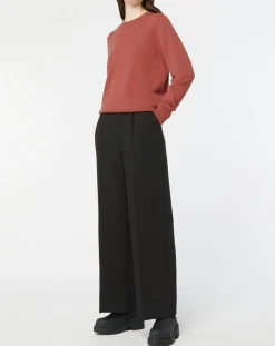 Femme Galeries Lafayette Pull 100% Cachemire Zabri col rond bois de rose