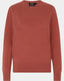 Femme Galeries Lafayette Pull 100% Cachemire Zabri col rond bois de rose