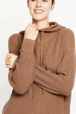 Clearance Assuili Pull à capuche marron