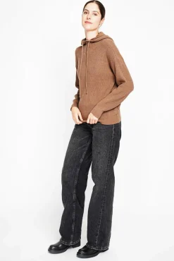 Clearance Assuili Pull à capuche marron