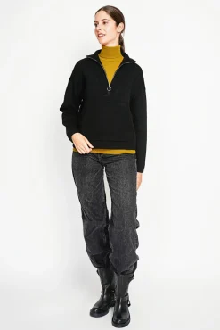 Best Assuili Pull à col montant noir