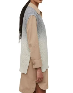 Femme Marc O'Polo Pull 100% Coton Bio Tie & Dye bleu/blanc