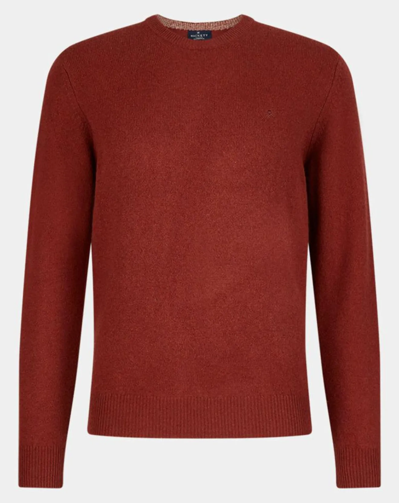 Homme Hackett London Pull 100% Laine d'agneau col rond orange moyen
