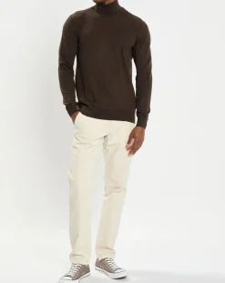 Sale Marc O'Polo Pull 100% Laine marron foncé