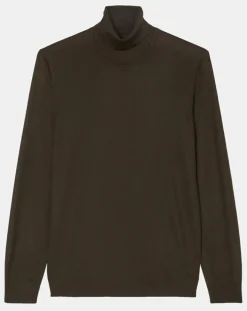 Sale Marc O'Polo Pull 100% Laine marron foncé