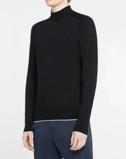 Homme Hackett London Pull 100% Laine Mérinos noir
