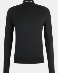 Homme Hackett London Pull 100% Laine Mérinos noir