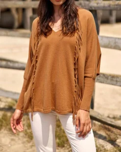 Femme Lauren Vidal Pull 100% Laine Naomi cannelle